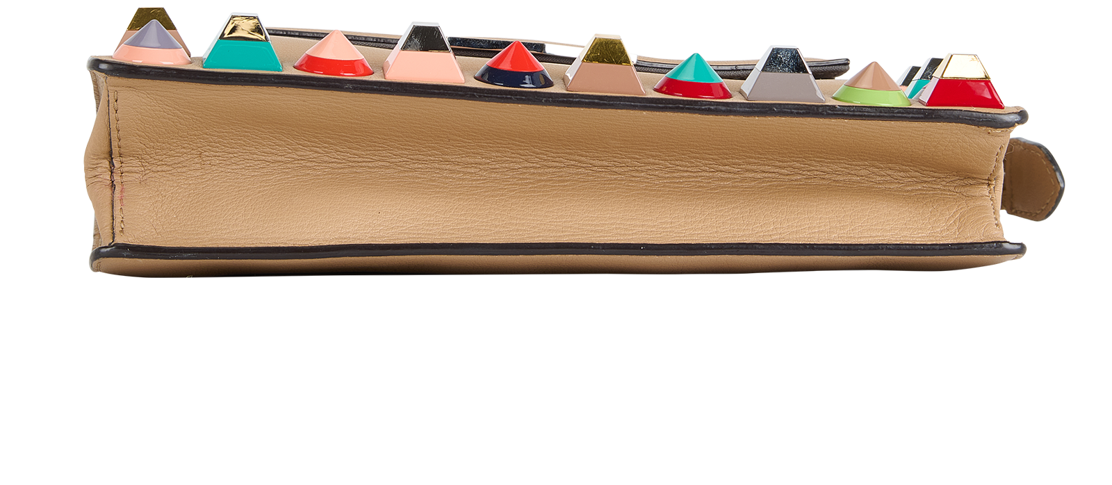 Rainbow Studded Crossbosy, &pound;350, Handbags, Beige, Leather, Top view